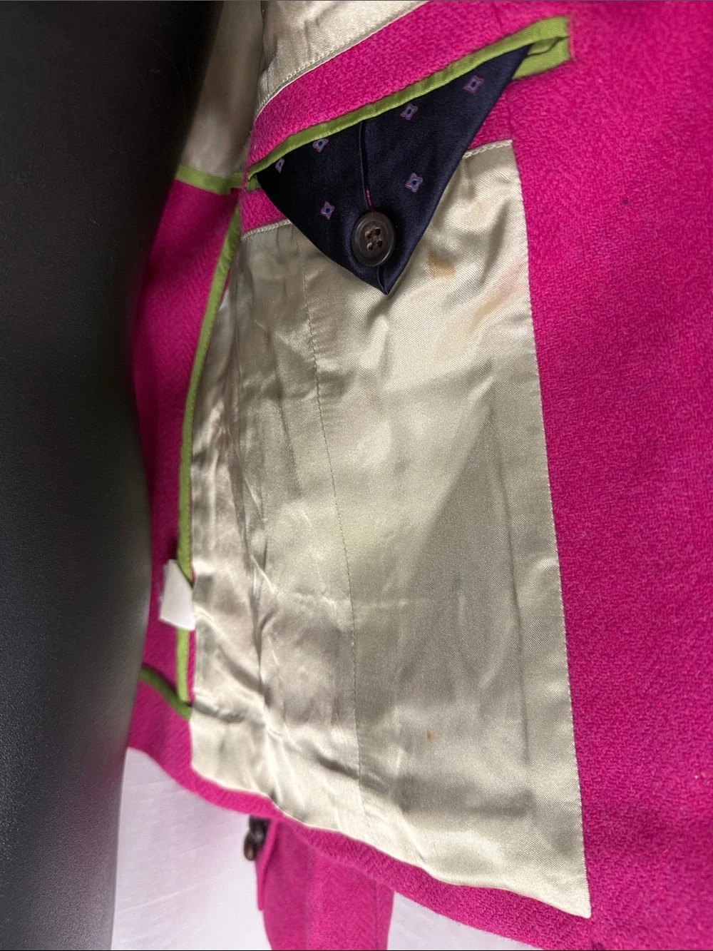 J Crew Robert Noble Scottish Wool Blazer Hot Pink Original Garment Bag Womens 10